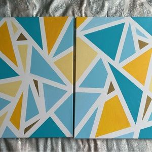 Two matching abstract paintings